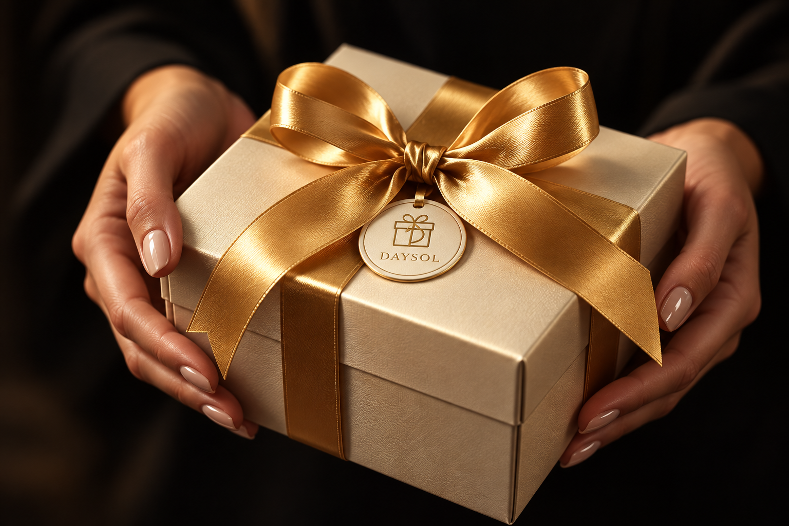 A premium Daysol gift box finished with a gold ribbon and Daysol medallion tag